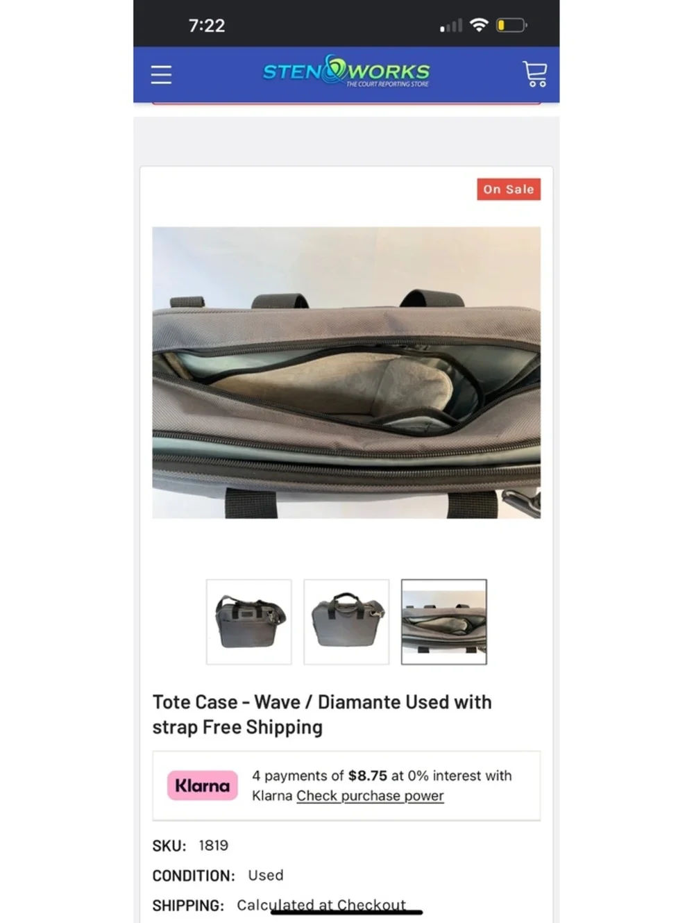 stenography machine carrying case bag